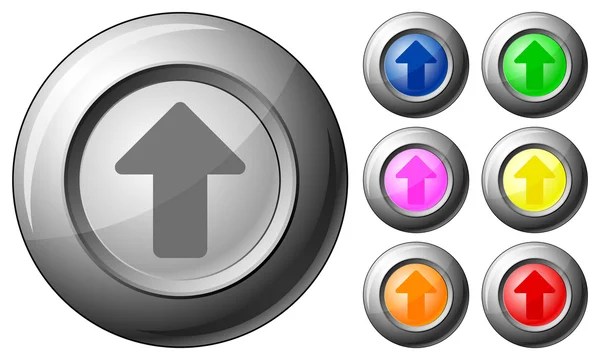 Esfera botón flecha hacia arriba — Vector de stock