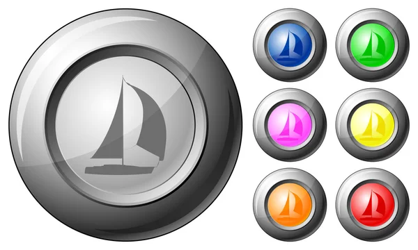 Sphere button boat — Stock Vector