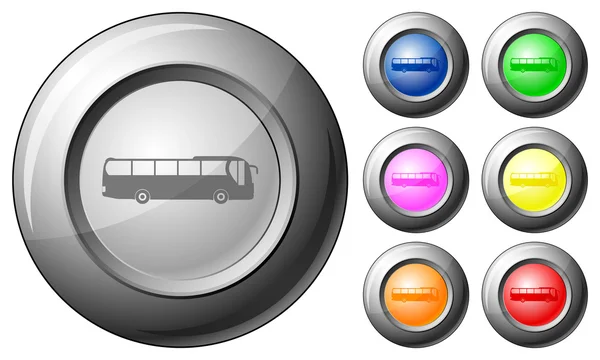 Esfera botón bus — Vector de stock
