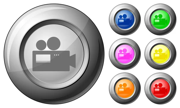 Sphère bouton caméra — Image vectorielle