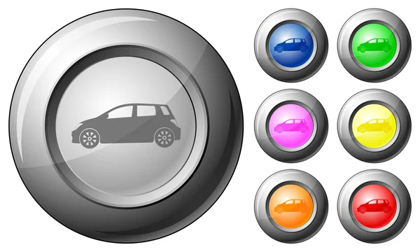 Esfera botón coche — Vector de stock