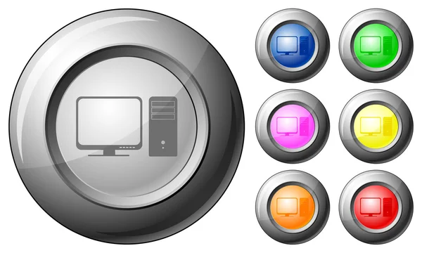 Sphere button computer — Stock Vector