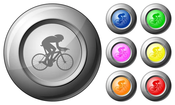 Esfera botón de ciclismo — Vector de stock