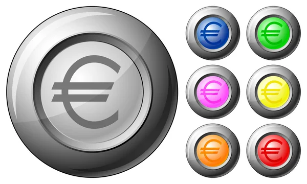 Bouton sphère euro — Image vectorielle
