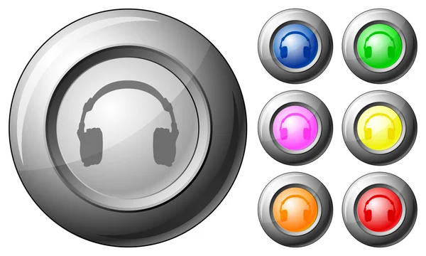 Écouteur à bouton sphère — Image vectorielle