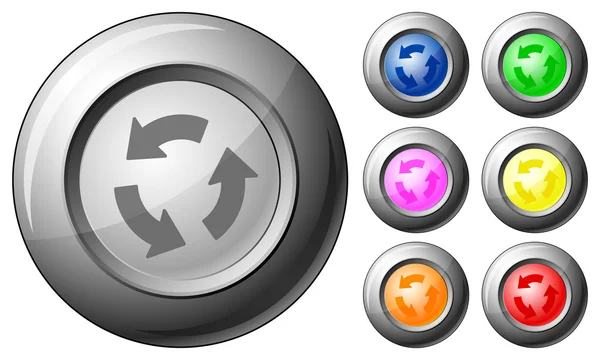 Sphere button recycle — Stock Vector