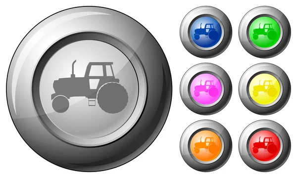 Koule tlačítka traktor — Stockový vektor