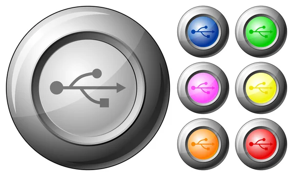 Sphere button USB — Stock Vector
