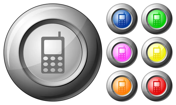 Kula przycisk telefon komórkowy — Wektor stockowy