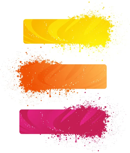 Grunge bannières aux couleurs vives — Image vectorielle