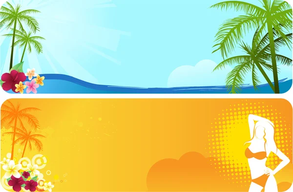 Two summer banners — Stock Vector