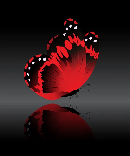 Jasně červený motýl — Stockový vektor