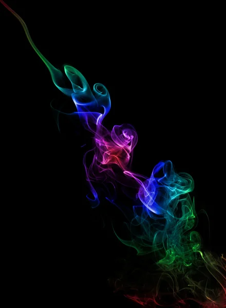 Färg rök på svart — Stockfoto