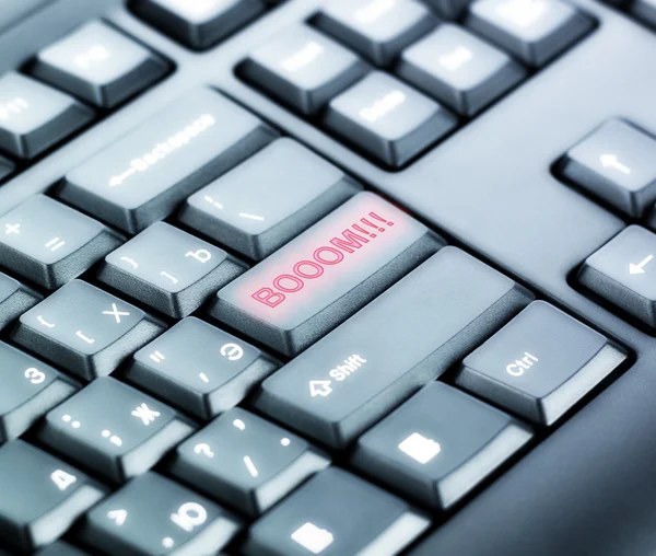 Клавиатура с кнопкой BOOM — стоковое фото