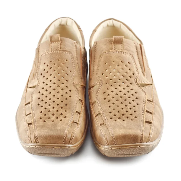 Béžové semišové boty — Stock fotografie