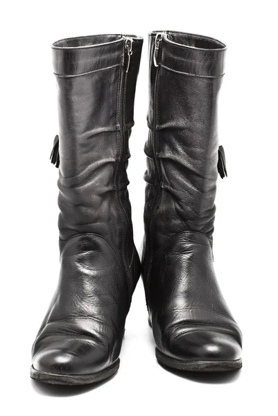 Black Leather Female Boots — Stock Photo, Image