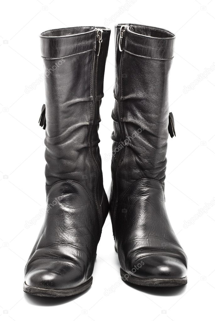 Black Leather Female Boots