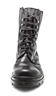 Black Leather Army Boot clipart