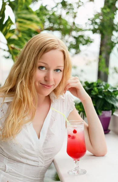 stock image Beautiful Girl in Cafe