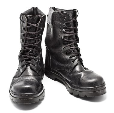 Black Leather Army Boots clipart