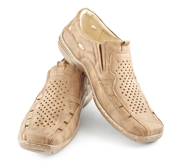 Béžové semišové boty — Stock fotografie