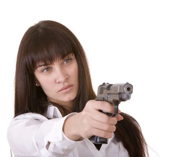Jovens mulheres bonitas com arma . — Fotografia de Stock