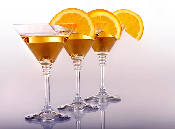 Group glass with alcohol drink martini. — Stock Photo, Image