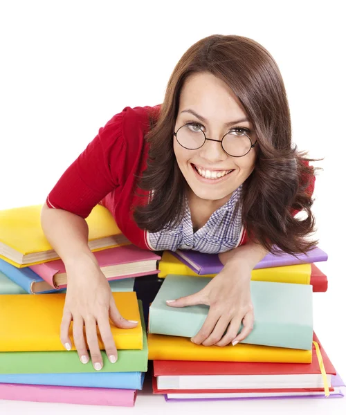 Девушка в очках с книжкой  . — стоковое фото