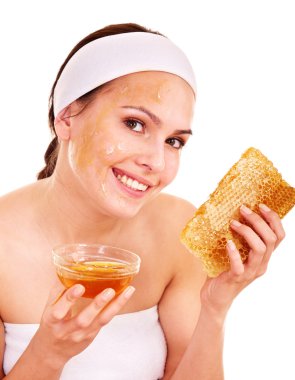 Natural homemade organic facial masks of honey. clipart