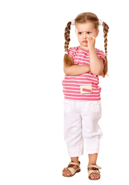Sulking child with arms crossed. — Stock Photo, Image