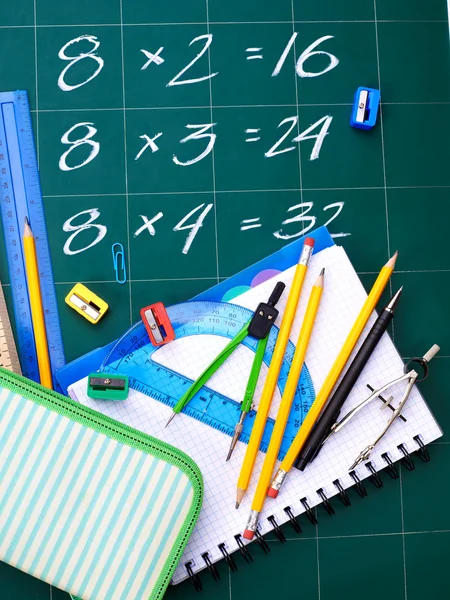 Multiplication table on board — Stock Photo, Image