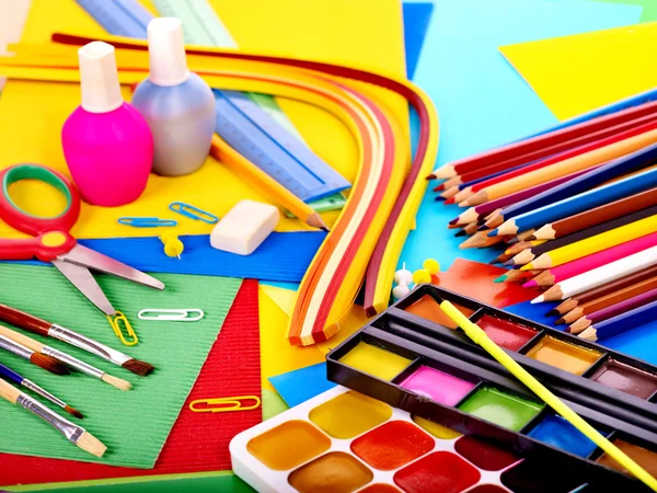 Close up of school supplies. — Stock Photo, Image