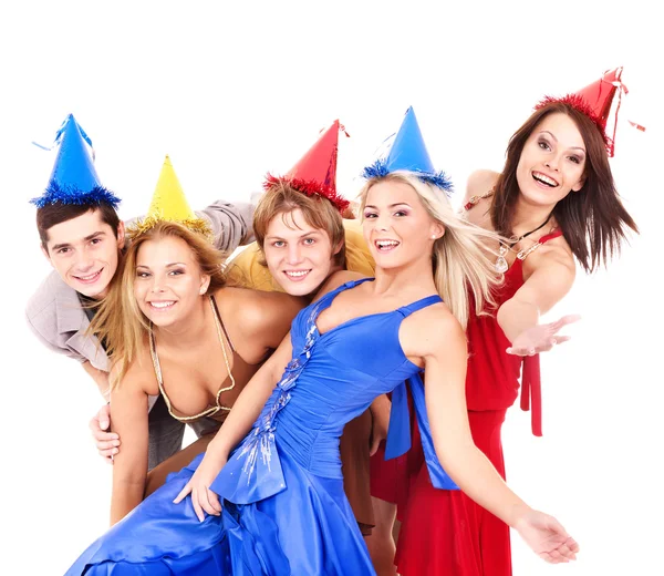 Group of young in party hat. Stock Image