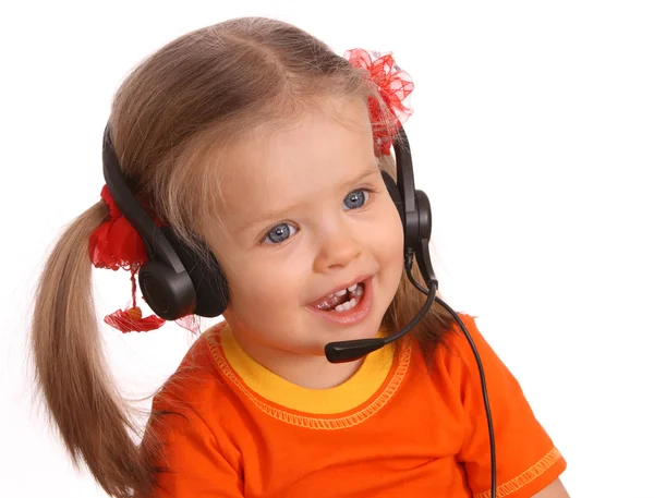 Retrato de niño con auriculares . —  Fotos de Stock