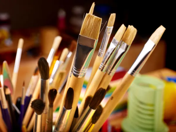 Close up of art utensils. — Stock Photo, Image