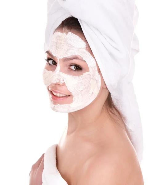 Girl with clay facial mask. — Stock Photo, Image