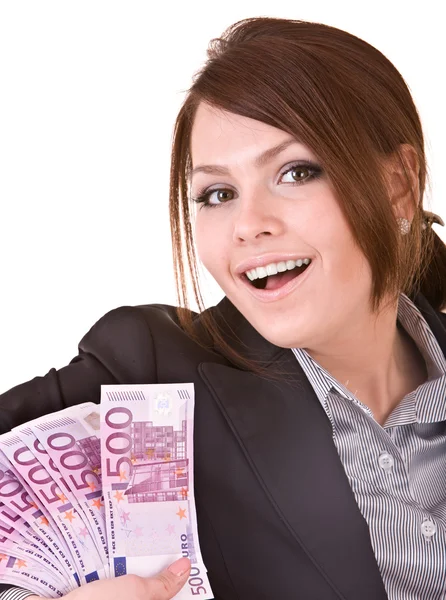 Boldog asszony pénzt csoportja. — Stock Fotó