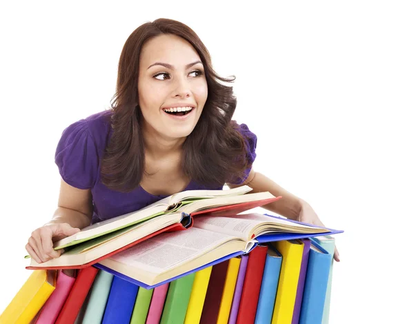 Dívka s knihou barvy zásobníku . — Stock fotografie