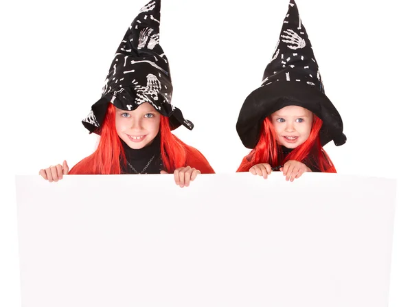 Kinder-Hexe mit Transparent . — Stockfoto