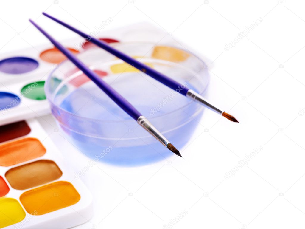 Art utensils isolated on white. — Stock Photo © poznyakov 6336270