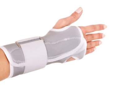 Trauma of wrist in brace. clipart