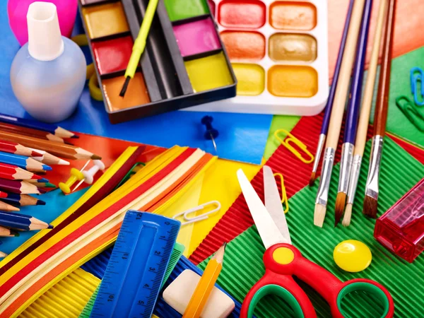 Close up of school supplies. — Stock Photo, Image