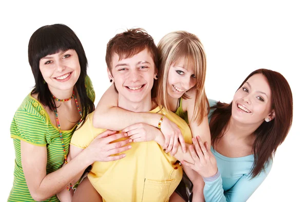 Glückliche Gruppe junger Menschen — Stockfoto