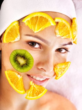 Homemade fruit facial masks . clipart