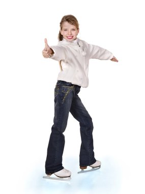 Young girl figure skating.. clipart