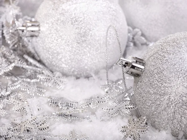 Christmas ball in snow. — Stock Photo, Image