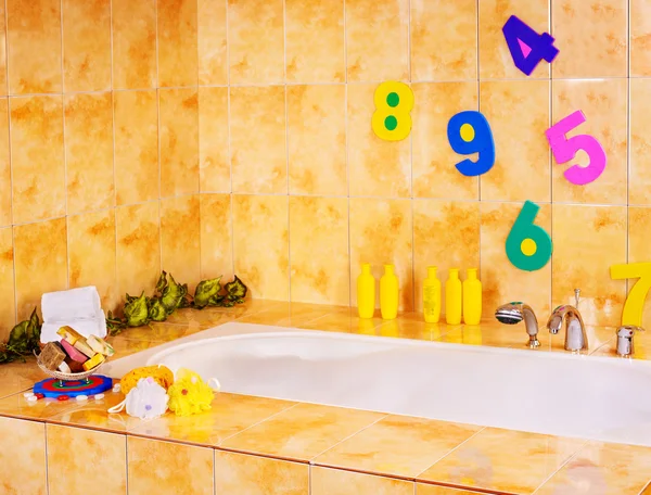 Fürdőszoba interiror és fürdő termékek. — Stock Fotó