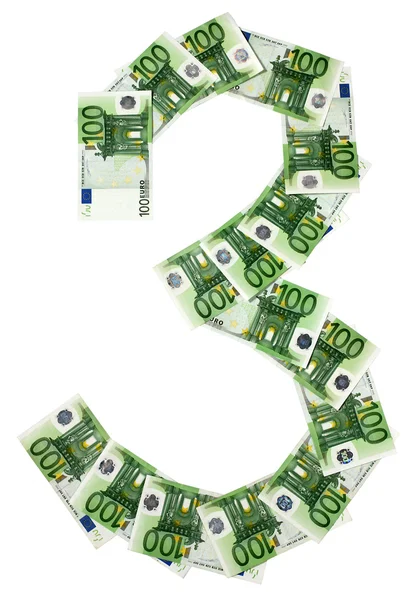 Number from a money 3. — Stock Photo, Image