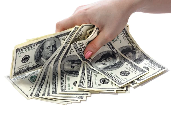 Dinero en manos femeninas . —  Fotos de Stock