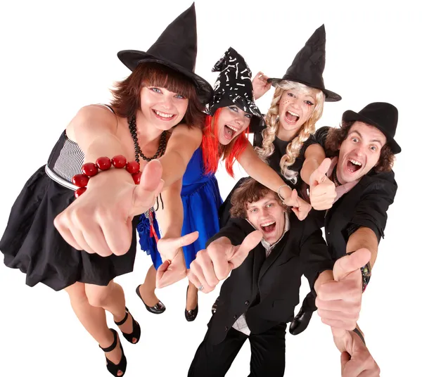 Group of in witch costume. — Stock Photo, Image
